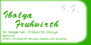 ibolya fruhwirth business card